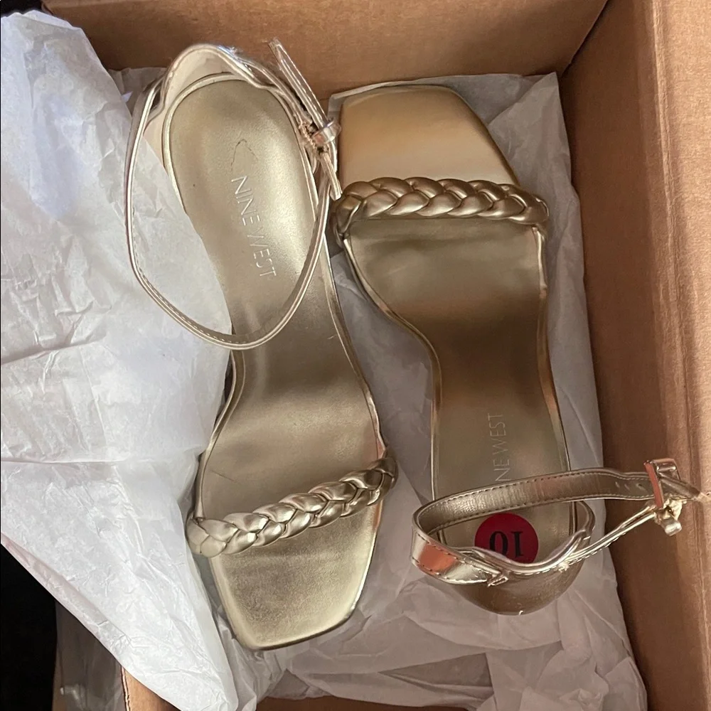Nine West Gold Braided Strap Heels - Picture 5 of 5
